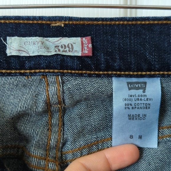 Levi's Y2K 529 Classic Dark Wash Mid Rise Curvy Boot Cut Jeans 8 - Picture 8 of 15